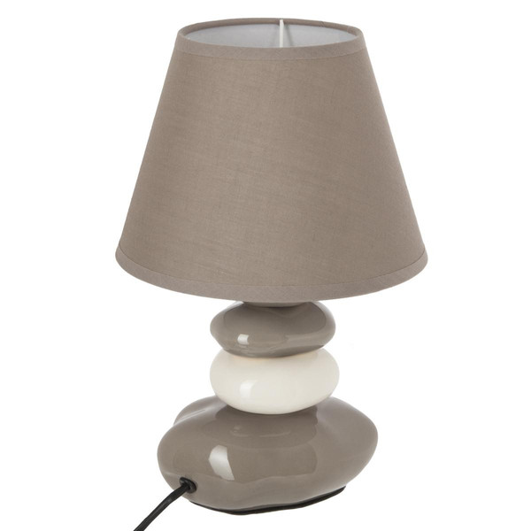 Lampe de chevet en céramique H31 galet taupe Lampe
