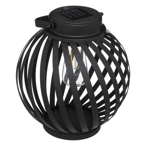 3S. x Home - Lampes à poser d'extérieur "Isya", métal, noir, H21 cm 