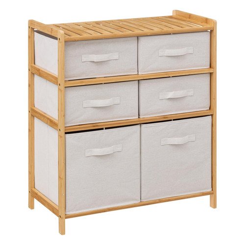 3S. x Home - Meuble étagère avec 6 paniers "Tidy box" bambou - Buffet Et Bahut Et Vaisselier Design Design