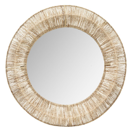 3S. x Home - Miroir "Issie" D76cm beige en jute - Miroirs Design