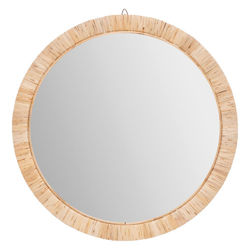 3S. x Home - Miroir rond "Melany" D60 beige - Collection ethnique meuble deco