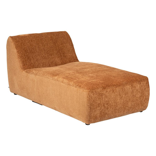 3S. x Home - Module chaise longue  en velours marron caramel 