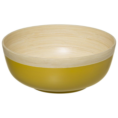 3S. x Home - Saladier "Modern Color" moutarde en bambou 30cm - Bols Et Saladiers Design