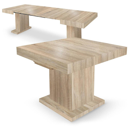 3S. x Home - Table extensible Mustang Chêne Clair - Table Extensible Design