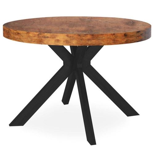 3S. x Home - Table ronde extensible Myriade Noir et Noyer - Table Salle A Manger Design