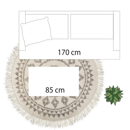 Tapis rond Blanc 3S. x Home