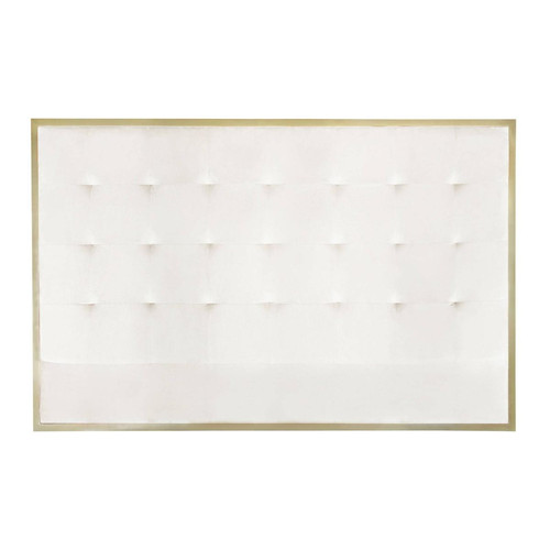 3S. x Home - Tête de lit Donna 160 cm Métal Or et Velours Blanc - Tête De Lit Design