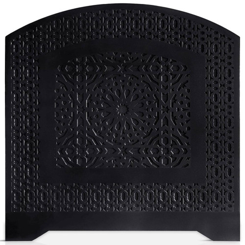 3S. x Home - Tête de lit style oriental bois sculpté Agraba 120cm Noir - Tête De Lit Design