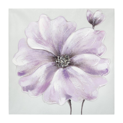 Toile Peinture Fleurs violet 48 x 48 cm  3S. x Home Meuble & Déco