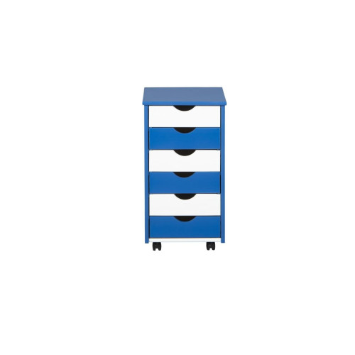 Caisson Bleu 6 tiroirs EPPO Blanc 3S. x Home Meuble & Déco
