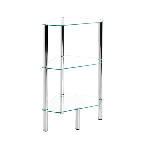 3S. x Home - Etagère d'angle avec plateau en verre transparent - Etagères