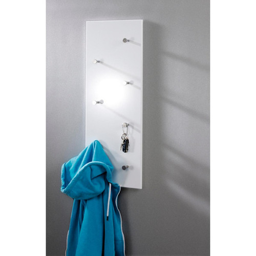 3S. x Home - Garderobe murale blanche  7 crochets en acier - Portants Et Valet De Chambre Design