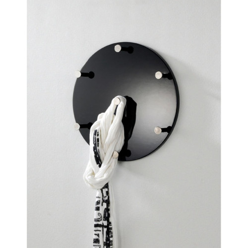 3S. x Home - Garderobe murale ronde noire 7 crochets acier chromé - Portants Et Valet De Chambre Design