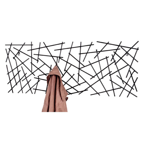 3S. x Home - Garderobe murale en métal 5 crochets anthracite  - Portants Et Valet De Chambre Design