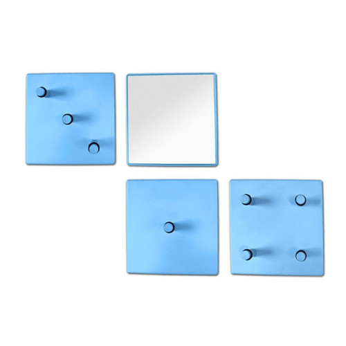 lot de patères murales métal époxy bleu et miroir Bleu 3S. x Home Meuble & Déco