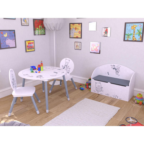 3S. x Home - Set Table + 2 Chaises "Bear" - Bureau Enfant Design