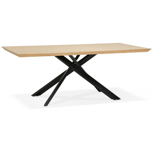 3S. x Home - Table à Manger Couleur Naturel Métal Noir ROYALTY - Table Salle A Manger Design