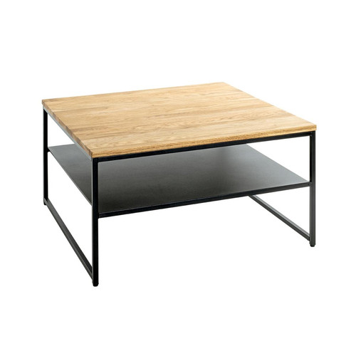3S. x Home - Table basse deux niveaux chène et métal - Table d appoint noire
