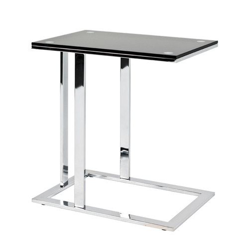 3S. x Home - Table d'appoint plateau en verre trempé  - Table d appoint noire