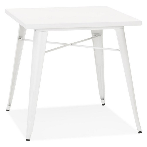 3S. x Home - Table De Salle à Manger Blanche Design COLOC Style Industriel  - Table basse blanche design