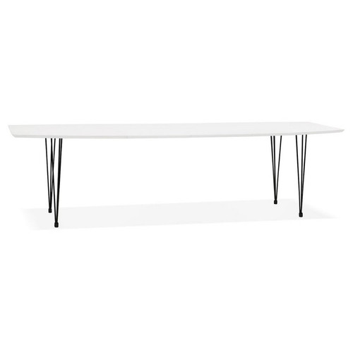3S. x Home - Table de salle à manger Blanche design DIAMANTO Style industriel  - Table Salle A Manger Design