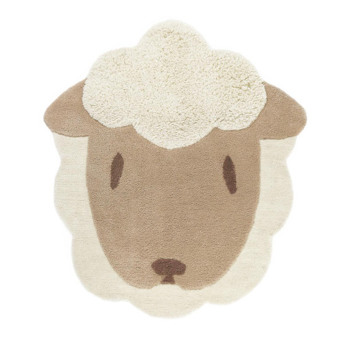 3S. x Home - Tapis enfant petit mouton en laine  - Tapis Rond Design
