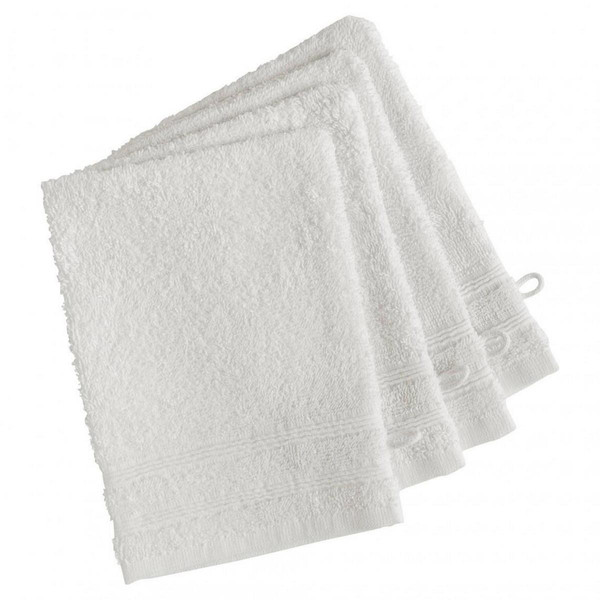 Lot de 4 gants de toilette coton 420 gm² TERTIO® - blanc 3S. x Tertio (Nos Unis) Linge de maison