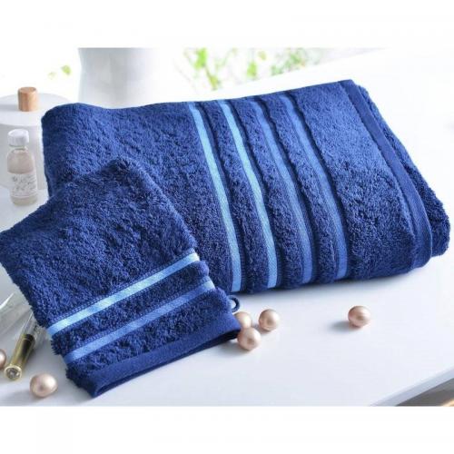 Becquet - Serviette de bain extrasoft 560g/m2 Becquet - Bleu Marine - Serviettes draps de bain bleu