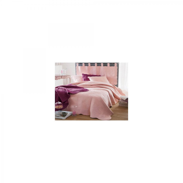 Tête de lit en boutis uni coton Becquet - Rose Becquet Meuble & Déco