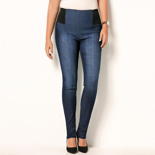 3 SUISSES - Tregging en jean élastiques à la taille femme - Bleu - Legging femme