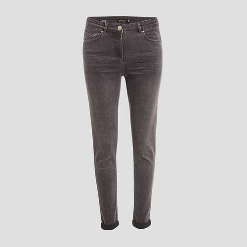Pantalon ajusté 7/8ème gris en coton Bréal