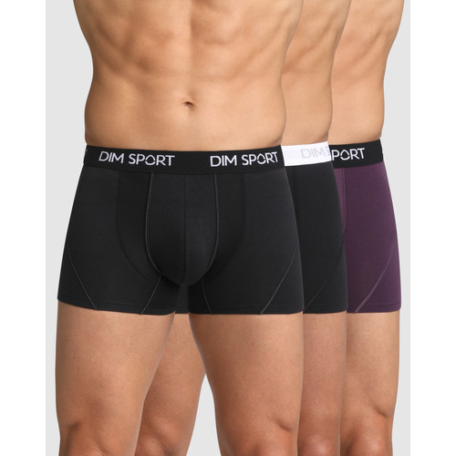 Dim Homme - Lot de 3 boxers maintien fort Coton Stretch Dim Noir - SPORT Dim - Dim Underwear