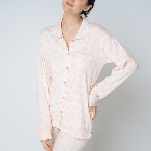 Pyjama deux pièces imprimé Coton Femme rose Iconic