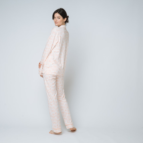 Pyjama deux pièces imprimé Coton Femme rose Iconic Mode femme