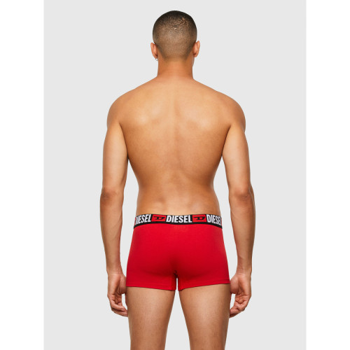 Pack de 3 boxers logotes ceinture elastique - Noir / Gris / Rouge en coton Diesel Underwear