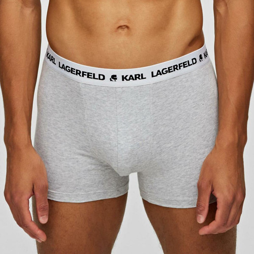 Lot de 3 boxers logotes coton Karl Lagerfeld - Gris Karl Lagerfeld LES ESSENTIELS HOMME