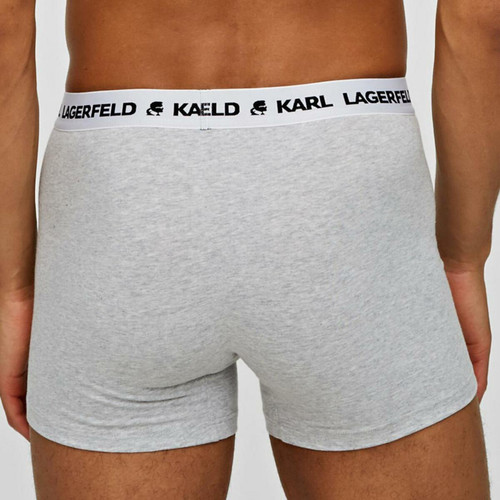 Lot de 3 boxers logotes coton Karl Lagerfeld - Gris Karl Lagerfeld