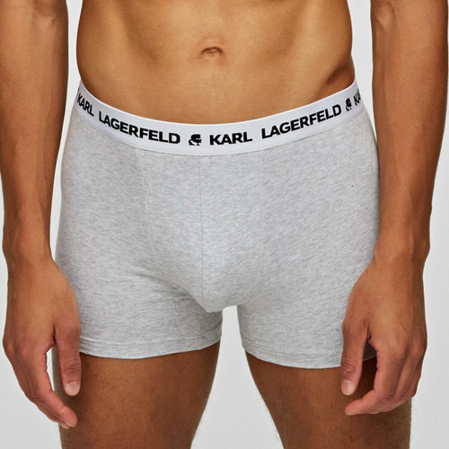 Lot de 3 boxers logotes coton Karl Lagerfeld - Noir/Blanc/Gris