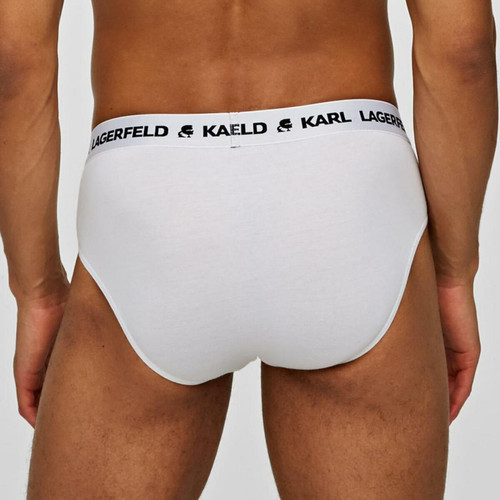 Lot de 3 slips logotes coton Karl Lagerfeld - Blanc Karl Lagerfeld