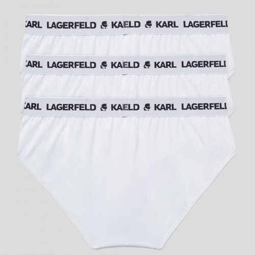 Lot de 3 slips logotes coton Karl Lagerfeld - Blanc Slip homme