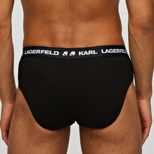 Lot de 3 slips logotes coton Karl Lagerfeld - Noir/Gris/Blanc Karl Lagerfeld