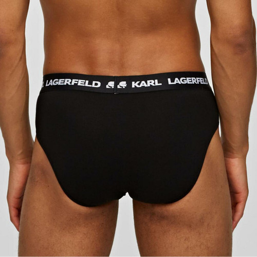 Lot de 3 slips logotes coton Karl Lagerfeld - Noir Karl Lagerfeld