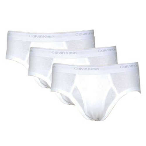 PACK 3 SLIPS FERMES BRIEF HOMME - Coton & Elasthanne Blanc Calvin Klein Underwear LES ESSENTIELS HOMME