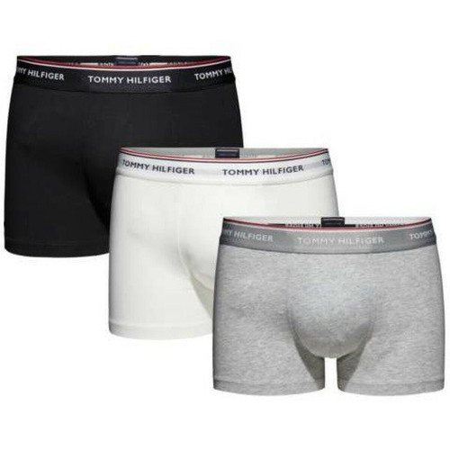Tommy Hilfiger Underwear - LOT DE 3 BOXERS COTON - Siglé Tommy Hilfiger Blanc / Noir / Gris - Promo Sous-vêtement & pyjama
