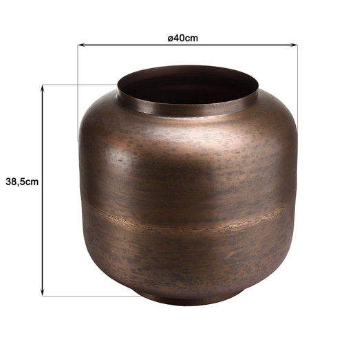 Vase largeur en Acier couleur Bronze cuivré JOHAN MACABANE