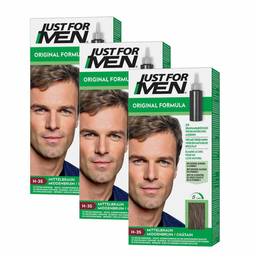 Just for Men - PACK 3 COLORATIONS CHEVEUX - Châtain - Coloration cheveux Just For Men - N°1 de la Coloration pour Homme