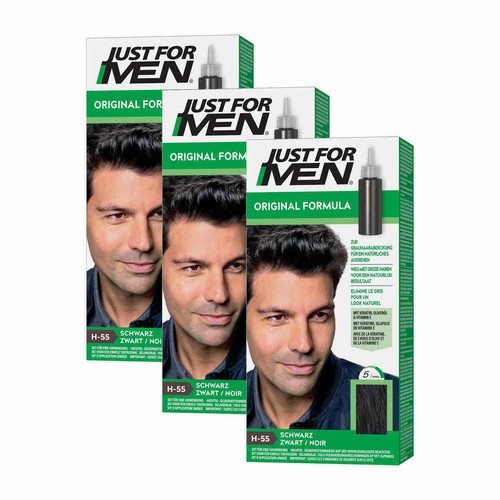 Just for Men - COLORATIONS CHEVEUX Noir Naturel - PACK 3 - Coloration cheveux Just For Men - N°1 de la Coloration pour Homme