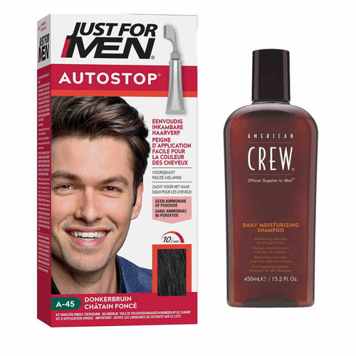 Just for Men - PACK AUTOSTOP & SHAMPOING Châtain Foncé - Coloration Cheveux Homme - Coloration cheveux Just For Men - N°1 de la Coloration pour Homme