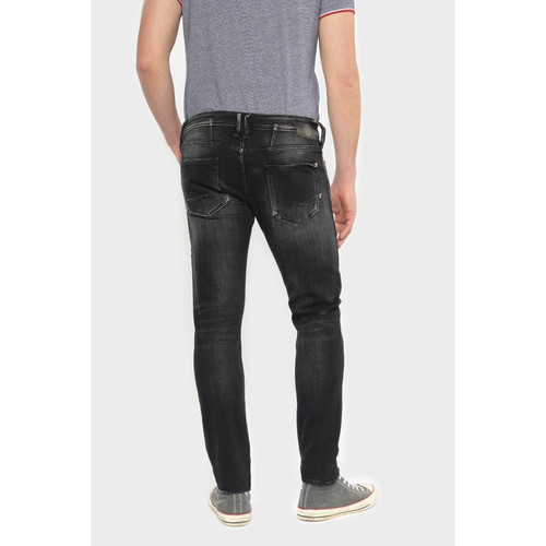 Jeans ajusté 600/17, longueur 34 noir en coton Le Temps des Cerises LES ESSENTIELS HOMME