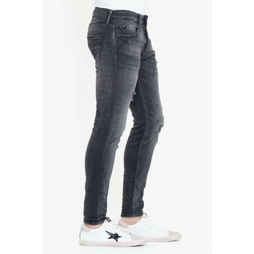 Jeans skinny POWER, 7/8ème noir en coton Le Temps des Cerises LES ESSENTIELS HOMME